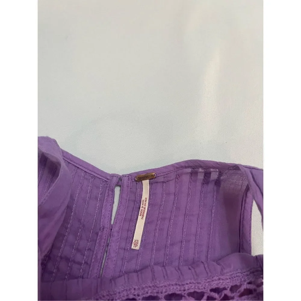 NWT Free People Constant Crush Violet Purple Lacey Tank Top Size XS NEW